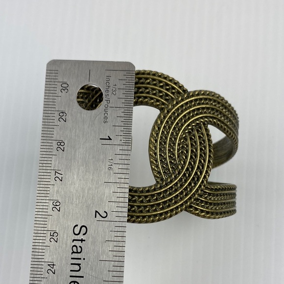 Brass Cuff Bracelet Braided Design - Picture 5 of 5